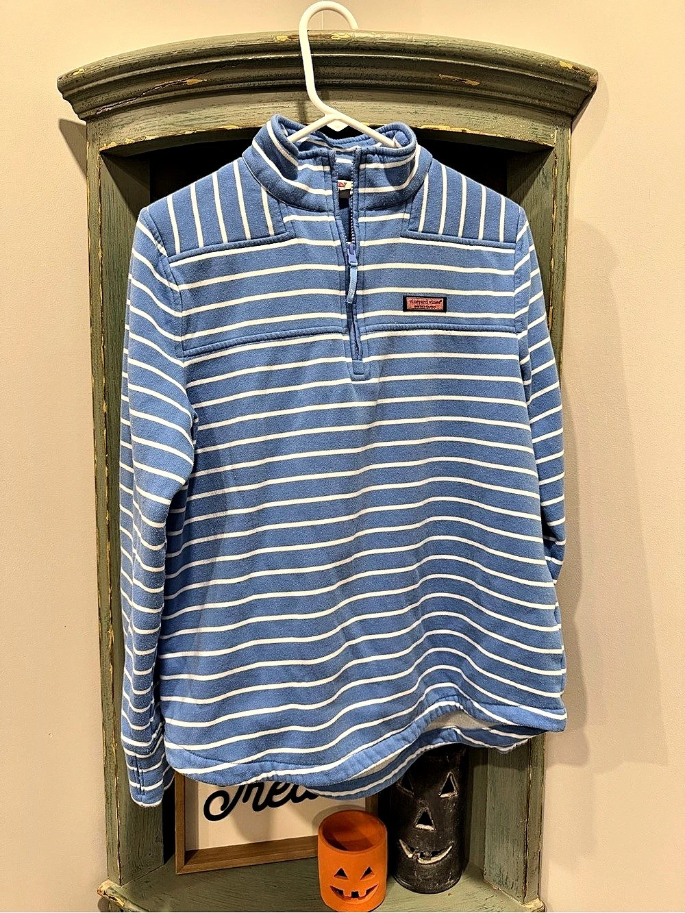 vineyard vines Shep Shirt Womens Striped Quarter-Zip Polo Medium